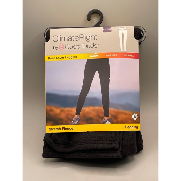 Cuddl Duds Other - ClimateRight by Cuddl Duds Size XXL Black Base Stretch Layer Fleece Legging
